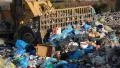 Garbage dump. Bulldozer (tractor) at garbage landfill. 9 HD Footage