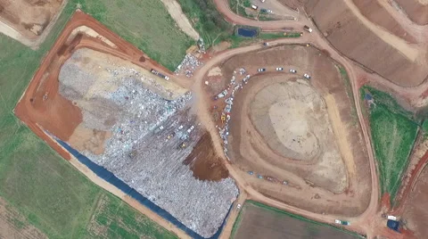 Garbage Dump Cenital Shot Stock Footage 65158099