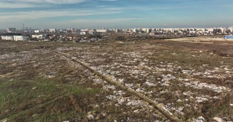 Garbage dump. City of Bucharest on hte background. Enviroment pollution concerns Stock Footage 198214038