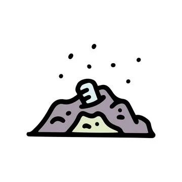 Garbage dump color vector doodle simple icon イラスト素材