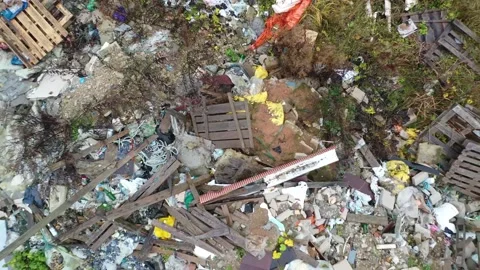 Garbage dump at construction site Stock Footage 142588892