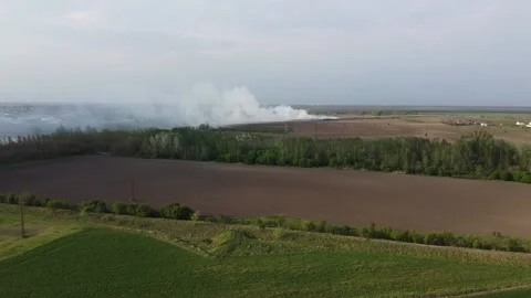 Garbage Dump on Fire Stock Footage 135665292