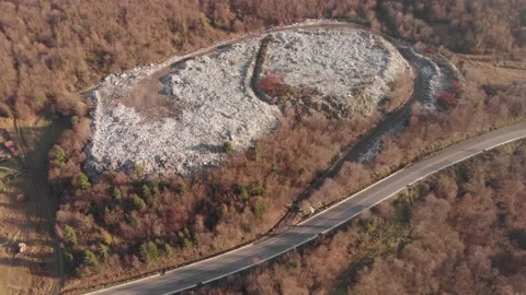 Garbage dump in the forest. Garbage in the mountains. Stock Footage 165409194