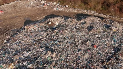 Garbage dump in the forest. Garbage in the mountains. Stock Footage 167052804