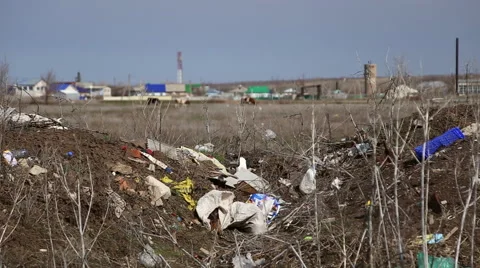 Garbage dump household waste Stock Footage 62023605