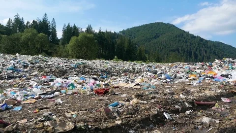 A garbage dump in the nature Stock Footage 96700132