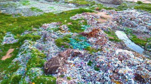 Garbage Dump - Orbiting Shot By a Drone Stock Footage 251696454