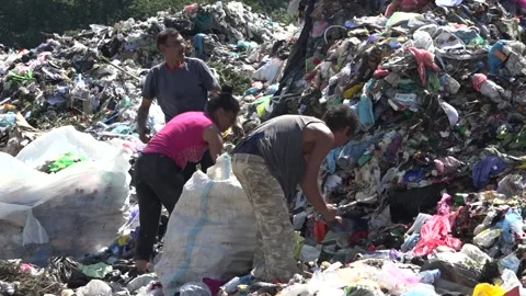 Garbage dump. People will take out the garbage.Uzhhorod. Ukraine - June 22, 2020 Vídeos de archivo 143908957