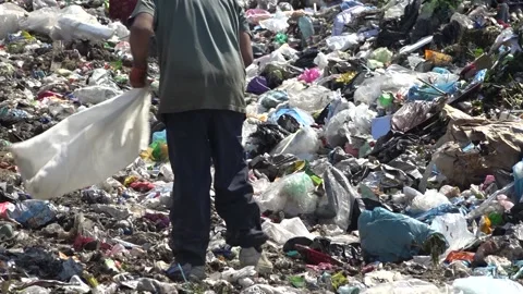 Garbage dump. People will take out the garbage.Uzhhorod. Ukraine - June 22, 2020 Vídeos de archivo 143909744
