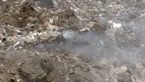 A garbage dump pollutes the environment Stock Footage 81622191