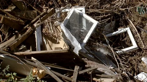 A garbage dump pollutes the environment Stock Footage 81623030