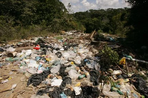 Garbage dump in preservation area Stock Photos