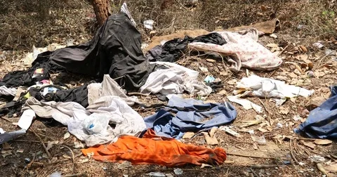 Garbage dump at rural area Video stock 74301670