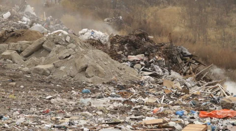 Garbage dump on the smoke Stock-Footage 47189880
