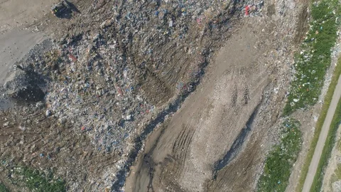 Garbage dump top down aerial view | Stock Video | Pond5