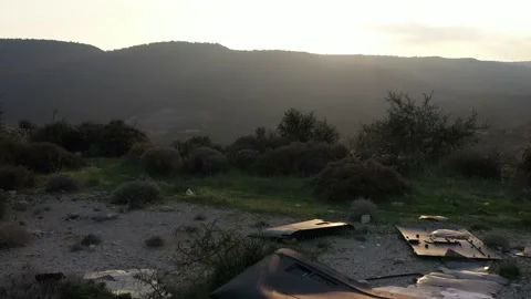 Garbage dump trash rubbish broken tv aerial drone footage 動画素材 226983513