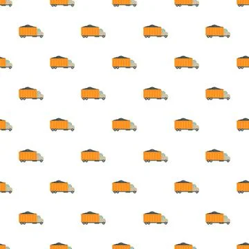 Garbage dump truck pattern carrying coal for delivery Stock Illustration