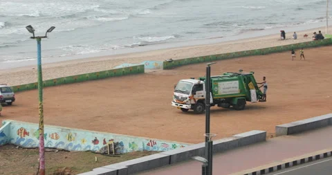 Garbage dump van at rural area Stock Footage 144707108