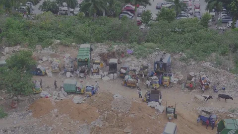 Garbage Dumping Yard Wide Stock Footage 79159753