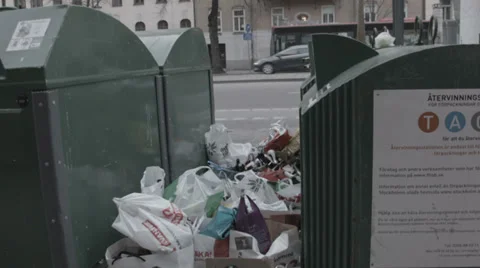 Garbage everywhere Stock Footage 33994907