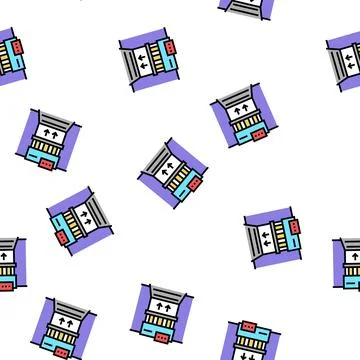 Garbage factory equipment vector seamless pattern 库存插图