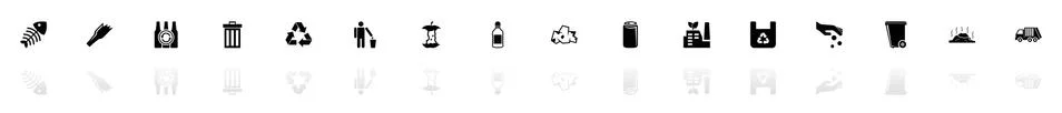 Garbage - Flat Vector Icons Stock Illustration