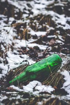 Garbage in forrest Stock Photos