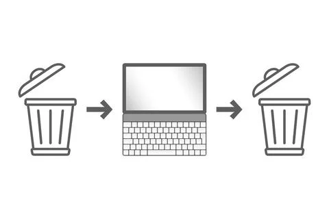 Garbage in, garbage out, nonsense input data produces nonsense output Stock Illustration