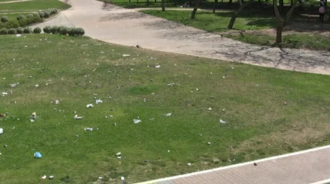 Garbage on a garden in Valencia 스톡 동영상 450332