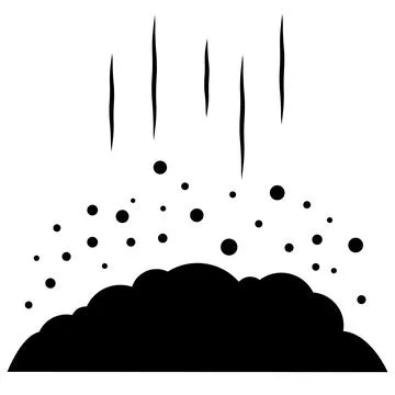 A garbage heap, insects flying over it, and smoke Stock Illustration