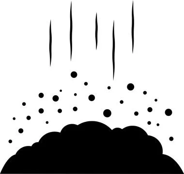 A garbage heap, insects flying over it, and smoke Stock Illustration