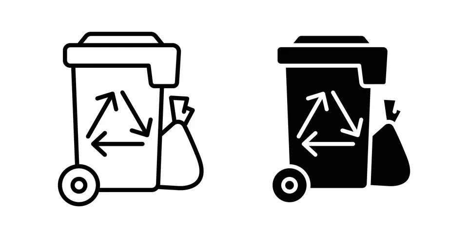 Garbage icon design. Simple Vector illustrations.. Stock Illustration
