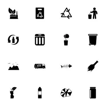 Garbage icon - Expand to any size - Change to any colour. Perfect Flat Vector Illustrazione stock