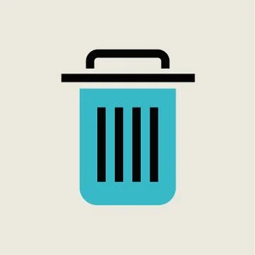Garbage icon flat illustration Stock Illustration