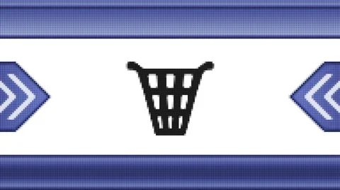 Garbage icon on a pixel screen. Seamless. Stock Footage 52739267