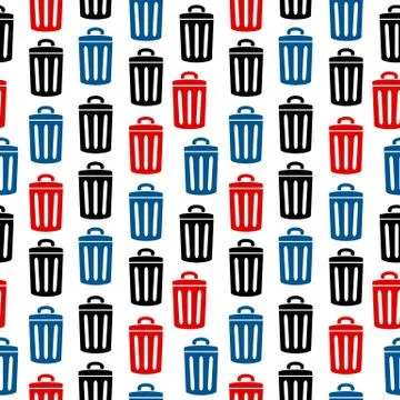 Garbage icon seamless pattern 스톡 일러스트