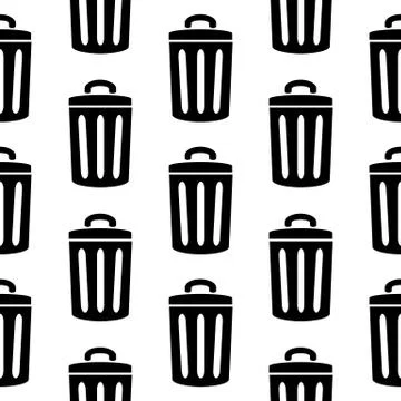 Garbage icon seamless pattern Illustrazione stock