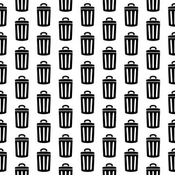 Garbage icon seamless pattern Stock Illustration