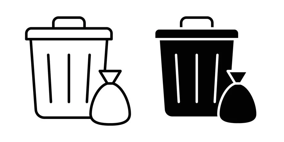 Garbage icon set, collection of vector icons Stock Illustration