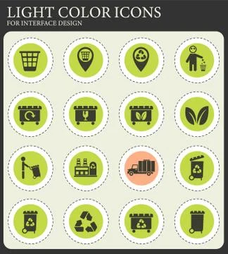 Garbage icon set Stock Illustration