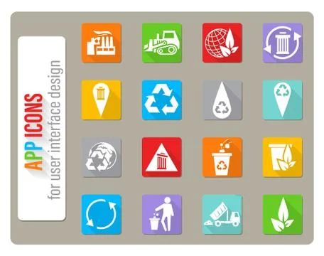 Garbage icon set Stock Illustration
