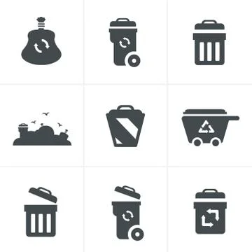 Garbage Icons Stock Illustration