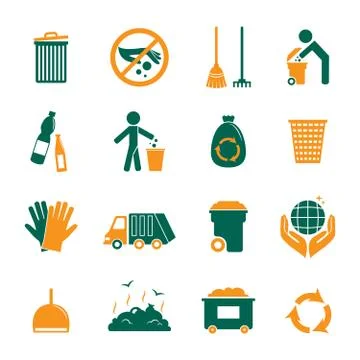 Garbage icons set Stock-Illustration