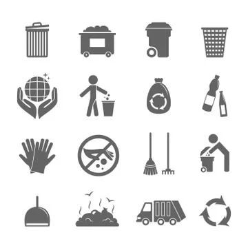 Garbage icons set Stock-Illustration