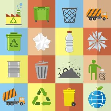 Garbage icons set Stock-Illustration