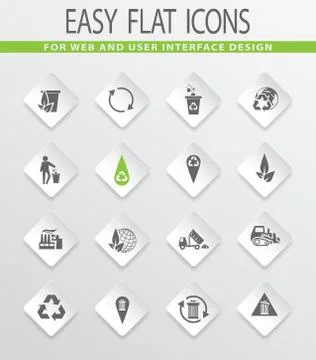 Garbage icons set Stock Illustration