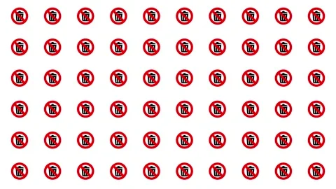 Garbage infographic icons appear with a bouncing animation Video stock 291594890