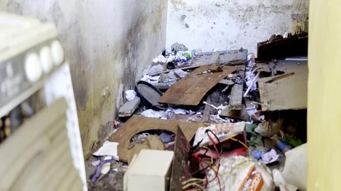 Garbage Inside Apartment Flat Showing Dirty Living Conditions Stockbeeldmateriaal 335378790