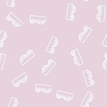 Garbage island line vector seamless pattern Illustrazione stock