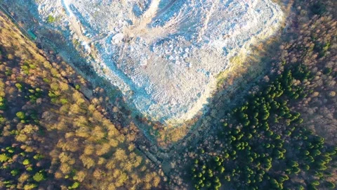Garbage landfill in the autumn forest Stock Footage 170913032